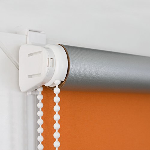 ROLLMAXXX Thermo Verdunkelungsrollo Klemmfix ohne Bohren (80 x 150 cm, Orange) - 2