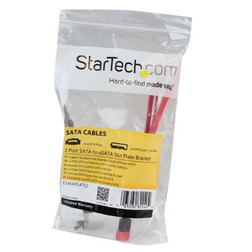 StarTech.Com ESATAPLATE2 2-fach SATA auf eSATA Slotblech intern/extern Adapter inkl. Kabel (0,3m) - 5