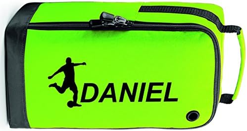 Children's Personalised Football Boot Bag by Prospo (Lime Green/Black Print)