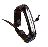 SanJiu Armschmuck Herren Armband Legierung Echtleder Handgefertigt Geflochten Lederkordel mit Englisch Alphabet Verstellbaren Größen Armreif Lederarmband für Männer Herren Schwarz Blau(17+10CM)