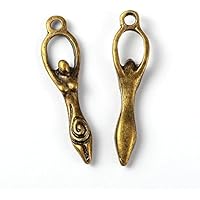 Anhänger Göttin antikes Erde Fruchtbarkeit keltische Megalitico Spirale Runen Druide heidnischen Wikingerfrau Venus Mythologie Vorgeschichte keltische Wikinger Paganismus Mond weibliche Mutter Symbol Magic Gaia Wicca Diana Bronze Chakra