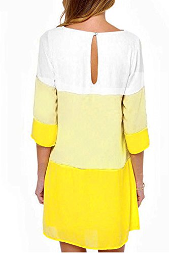 Lässige Sommer-Kleider-Damen Chiffon Shift halbe Ärmel Kleid M - 3