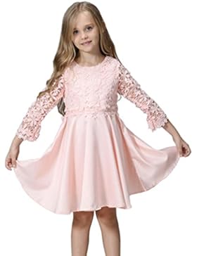 URSING Kleinkind Baby Mädchen Kind Spitze Einfarbig Prinzessin Kleid Partykleid Outfits Kleidung Spitzenkleid...