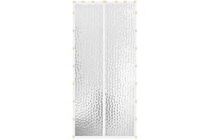 Liveinu Cortina Térmica Magnética Con Aislante Térmico Clip Adhesiva Para Puerta De Aire Acondicionado o Cocina, Cortina Mosquitera Magnética Para Puertas de Verano e Invierno Blanco 100x200cm