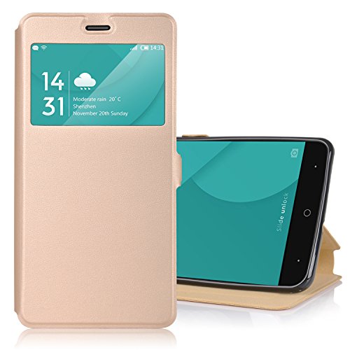 ELTD DOOGEE Y6 flip Cover  View flip funda carcasa case para DOOGEE Y6 5 5-Inch  Oro