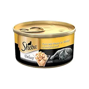 Sheba Deluxe Tuna and Prawn in Gravy Food Cann for Cat (85 G.)