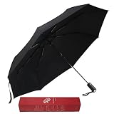 PADIDA Umbrella Windproof,Sturdy,Compact,Stormproof,Foldable,Portable Ambrella - Black Automatic Brolly for Rain,Travel.Women,Men With Auto Open /Close