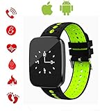 Fitness Tracker mit Herzfrequenz, TKSTAR Touchscreen IOS & Android Smart Watch Bluetooth Wasserdicht Schwimmen Smart Uhr Fitness Armband Uhr JUV6 (Grün)