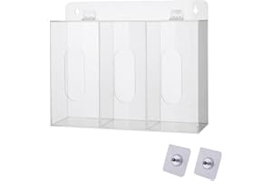 SagaSave Dispenser per maschere facciali, in acrilico, usa e getta, con coperchio, contenitore da parete per guanti, copriscarpe, retine per capelli (L)