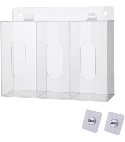 Dispenser A Muro Per Guanti E Mascherine In Acrilico Trasparente – Organizer Salvaspazio 24x10.2x9.5 Cm, Perfetto Per Uffici, Laboratori E Negozi