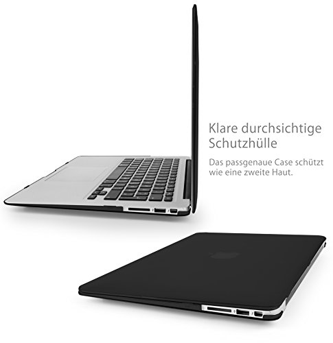 MyGadget *Crystal* Case Hülle – für Apple MacBook Air 13 Zoll – Mac ab Mitte 2011 (A1466/A1369)- Hardcase Hart Cover Schutzhülle in Schwarz - 2