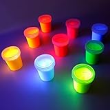 decomonkey | 9 x 25ml Fluoreszierende Schwarzlicht Wandfarbe...