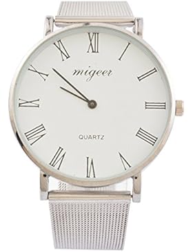 Souarts Paar Armbanduhr Deko Uhr mit Batterie Charm Geschenk Silber Farbe