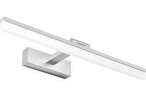 ‎KLIGHTEN Klighten LED Mirror Lamp 16 W 50 cm, 180° Rotation Bathroom Light for Wall Lighting and Bathroom, Make-Up Light, Wall Light, Bathroom Lamp, 6000 K Cool White, Silver