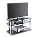 Produktbild RFIVER TV Rack Glas Tisch Ständer LCD LED Plasma Tisch Fernsehtisch Schwarz DREI Ablagen bis zu 46 Zoll TS1001