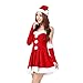 Produktbild Kleid Damen Rot Partykleid,Weihnachten Frauen Kleider Sexy Weihnachtskleid Christmas Schick Minikleid Rock Kleidung Rundhals Cosplay Anzug Sweatshirts Elecenty (freie Größe, Rot 3)