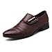 Produktbild CATEDOT Herren Lederschuhe Oxford Single Monk Strap Britischen Stil Slip on Low Block Ferse Leichte Schuhe Business Work (Color : Braun, Größe : 38 EU)