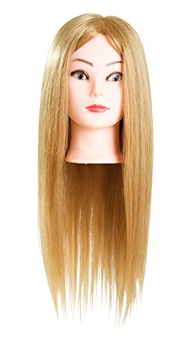 23" (Mary) Cosmetology School Student Beauty School Cuting Braiding Practice Cosmetology Mannequin Head Tranining head 80% Real Hair Blonde