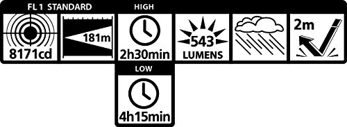Mag-Lite MAG-TAC Rechargeable Crowned Bezel, wellenförmiger Kopfabschluss, wiederaufladbare LED Stab-Taschenlampe, 543 Lumen, 14,7 cm, schwarz TRM4RA4 - 3