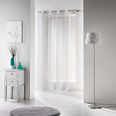 Douceur d'Intérieur Panneau avec Oeillets Polyester/Voile/Métal Blanc 140 x 280 x 280 cm