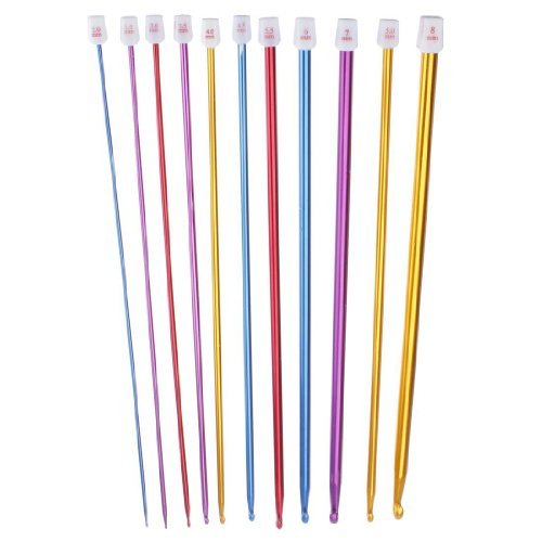 11 2-8 mm 26,9 cm-Aluminium tunesisch/afghanisch H?kelnadel Knit Nadeln