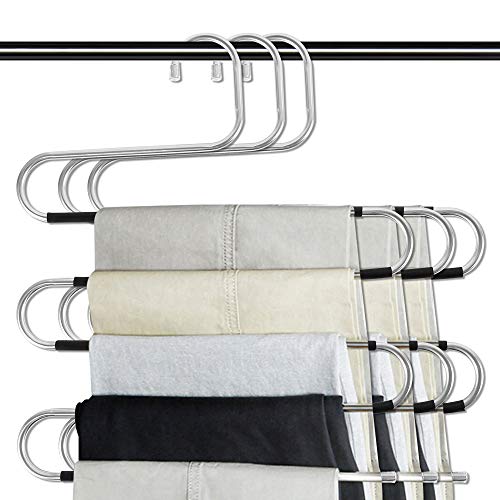 ODOMY Grucce per Pantaloni, Confezione da 3 grucce Appendiabiti Multiuso salvaspazio per Sciarpe, Jeans, Vestiti, Pantaloni, Asciugamani 3 Pack