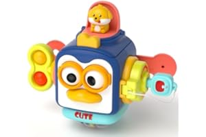 Pangbaylov Montessori Busy Cube for 1 Year Olds Baby Travel Activity Toy, Sensory Fidget for Toddlers 1-2, Educational Motor Skills Learning Toy, Portable Plane Travel Gift for 12 Months+