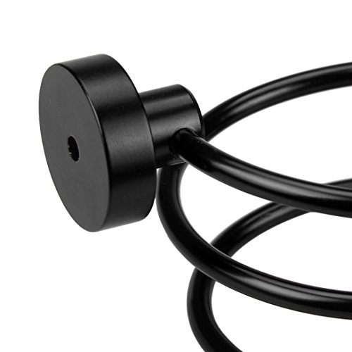 Haartrockner Wandhalter Clode® Aluminium Spiral Fönhalterung Fönhalter Haartrockner Wandhalter Halter Stehen (Schwarz) - 5