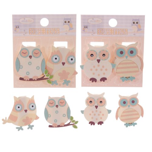 Wooden Owl Pegs - Decorative Novelty Pegs ~ Pack of 2