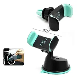 CQLEK Superb 360-Degree Rotating Mobile Car Mount Holder Stand 3in1 Use for Windscreen, Dashboard & AC Vent Table Desk with Double Grip Holder