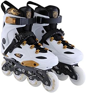 liubingxie Adult Flash Skates Double Row Adjustable Size Roller Skates Quad Boots Skating Women and Men, white, 39