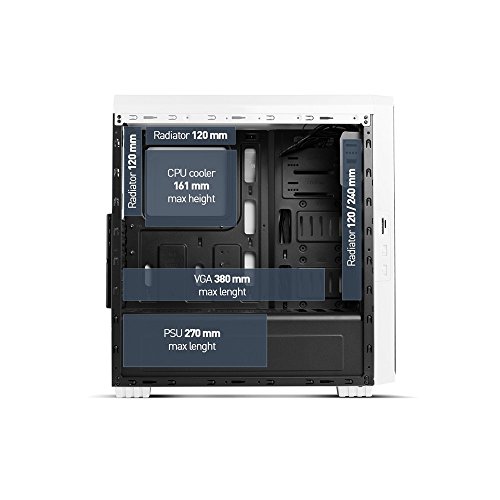 Nox NXHUMMERZSZ - Caja de Ordenador  Midi-Tower  1x 120 mm  ABS Synthetik  SPCC  ATX   Color Blanco