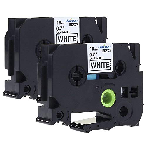 UNISTAR Ruban Compatible pour TZe-241 TZ241 Noir sur Blanc 18mm x 8m Étiqueteuse pour Brother P-Touch 1750 1800 1850 220 2400 2450 2460 2470 2480 300 310 340 350 3600 540 550, Pack de 2