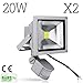 Produktbild 2x 10W/20W/30W/50W/100W LED SMD Fluter Strahler Außenstrahler + Bewegungsmelder Scheinwerfer Flutlicht (kaltweiss 20W)