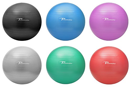 Timberbrother Anti-Burst Gymnastikball / Swiss Ball 65 cm Durchmesser mit Pumpe f¨¹r Yoga, Pilates, Fitness, Physiotherapie, Fitnessstudio und Home Exercise - 4