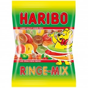 Haribo Ringe Mix, Gummibärchen, Weingummi, Fruchtgummi, Im Beutel, Tüte, 200 g Haribo Ringe Mix, Gummibärchen, Weingummi, Fruchtgummi, Im Beutel, Tüte, 200 g