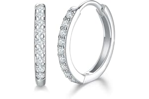 SANBRO Silver Hoop Earrings, 13mm Hypoallergenic Huggie Small for Women Girls, Sleepers Hoop Earrings (Silver)