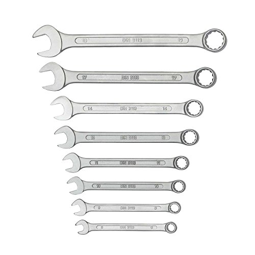 Ring-Maulschlüssel Set 8tlg. 8-19mm | WIESEMANN 80201 | Schraubenschlüssel Satz im Werkzeug Halter - 5