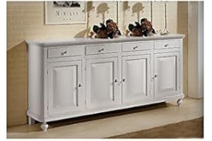 EsteaMobili - MOBILE BASE CREDENZA NAPOLETANA 4 ANTE ARTE POVERA LACCATA BIANCA O AVORIO - 440 - come foto