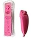 Produktbild AMGGLOBAL® Remote and Nunchuk Controller in Blue Red White Black Pink For Nintendo Wii Remote WII + FREE SILICONE COVER (Hot Pink)
