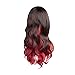 WIG-023 Synthetic Long Ombre Black and Red Wig