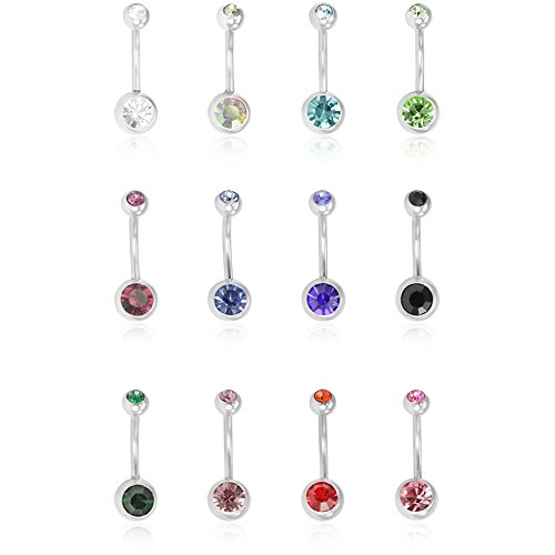 selldorado Juego  12 pierci ngset Ombligo 316L Acero Quirúrgico