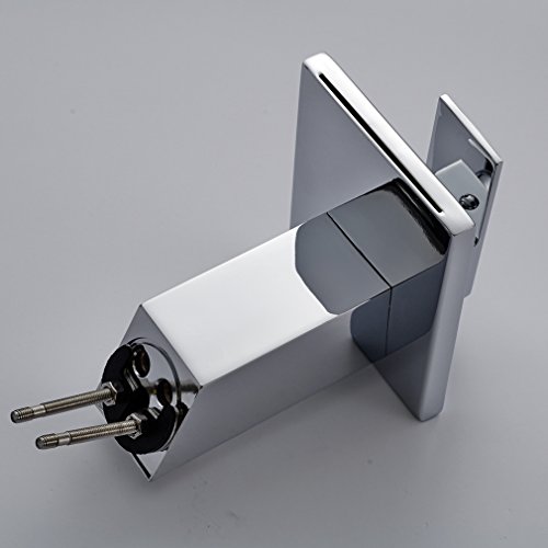 Chrom Waschtischarmatur Wasserfall Waschbecken Armatur Wasserhahn Spültischarmatur Kupfer Mischbatterie Waschbeckenarmatur für Bad und Küche - 5