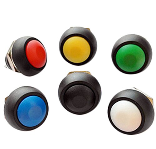 Preisvergleich Produktbild 6×Chytaii Druckschalter Drucktaster Momentaner Druckknopfschalter Ein Aus Hornschalter wasserdicht für Auto Fahrzeuge