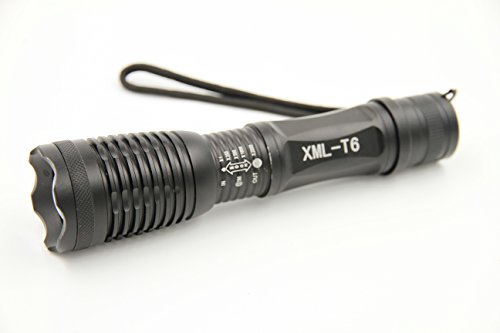 Lawevan® LED CREE XM-L T6 1600 Lumen Taschenlampe 5 Modi Einstellbare Zoomable Taschenlampen+18650 Akku+AC Ladegerät - 3