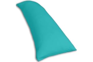 ‎TRAUMREITER Traumreiter Visco Dream Seitenschläferkissen mit Bezug Baumwolle Türkis, schweres Memory Foam Schwangerschaftskissen, XXL langes Seitenschläfer Kissen Body Pillow, Höhe & Festigkeit verstellbar