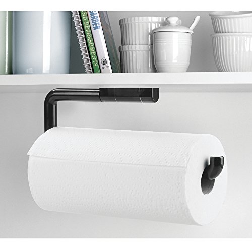 InterDesign 35002EU Wandmontierter Papierrollenhalter für Haus, Küche – ABS 2,54 x 16,21 x 35,26 cm, schwarz - 2