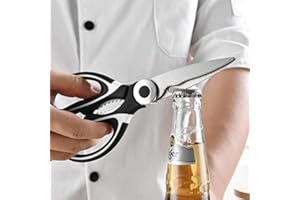 Heavy Duty Kitchen Scissors By ShirazO Best Multi-PurposeRazor Sharp Heavy Duty Utility Scissors - Kitchen Scissors for Chicken, Fish, Meat, Vegetables - Poultry Scissors and Meat Scissors