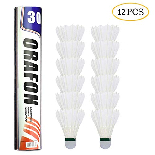 Volants de plume d'oie Avancés, Haute Qualite Plume d'oie Badminton Volants Une Grande stabilite et durabilite Feather Ball Balle de Match et de Formation, Grande Stabilité et La Longévité