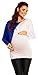 Zeta Ville Maternity - Women's Colour Block Jumper Dolman Sleeves Top - 104c (Royal Blue & White, UK 8/10)